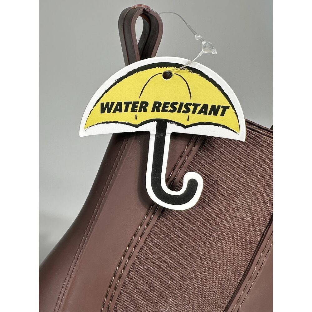 Brown Chelsea Ankle Boots Women’s Size 7 Water Resistant Lug Sole Pull On - Picture 4 of 6